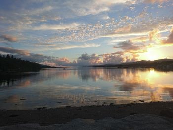 Sunset over lake