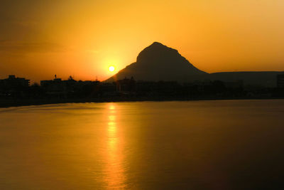 View of sea at sunset