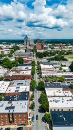 High angle view of cityscape against sky