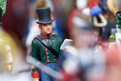 Soldier figurines on table