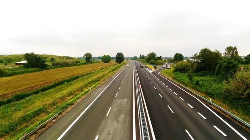 View of road along trees