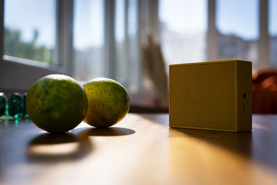 Close-up of fruits on table