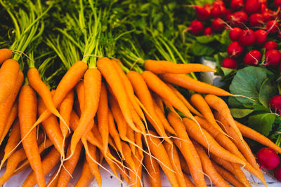 Fresh vegetables at market stall