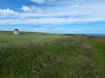 Scenic view of field against sky