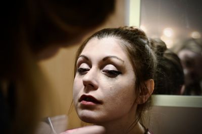 Close-up portrait of a young woman