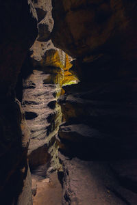 Close-up of rock formation in cave