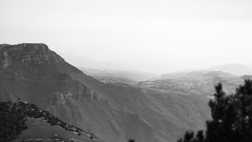 Scenic view of mountains against clear sky