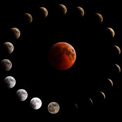 Scenic view of moon against sky at night