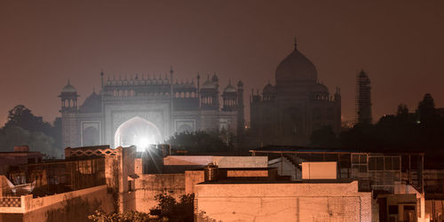 View of cityscape at foggy weather