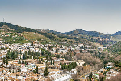 View of granada city from alcazaba fortress, spain