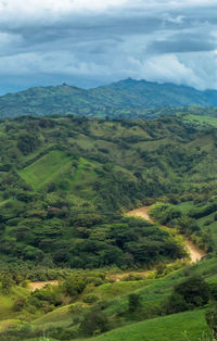 High angle view of landscape against sky