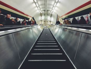 Low angle view of escalator