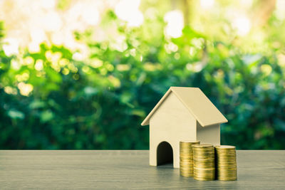 View of a house on tree against building