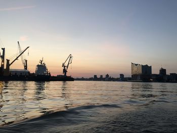 Hamburg harbour boat trip at sunset