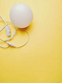 High angle view of electric lamp on table