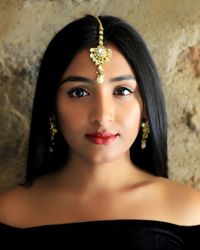 Close-up portrait of a beautiful young woman