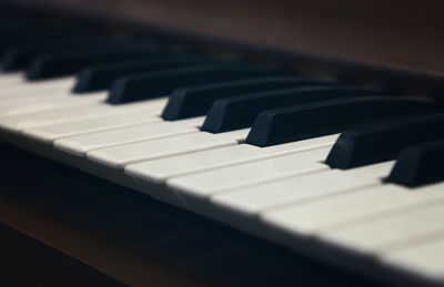 Close-up of piano keys