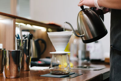 Close-up of coffee cup on table