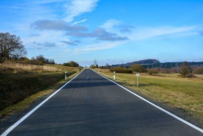 Empty road in landscape, in the rhön germany