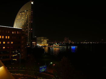 Illuminated city at night