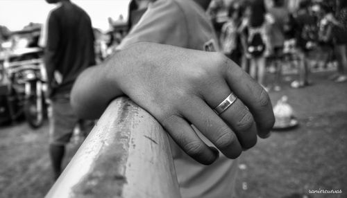 Close-up of man hand