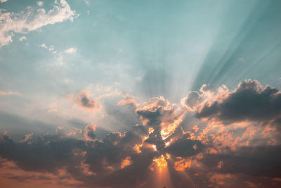 Low angle view of sky during sunset