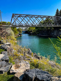 Bridge over river against sky