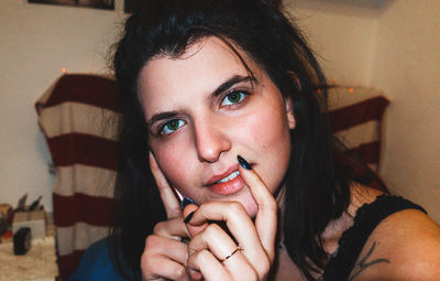 Close-up portrait of young woman