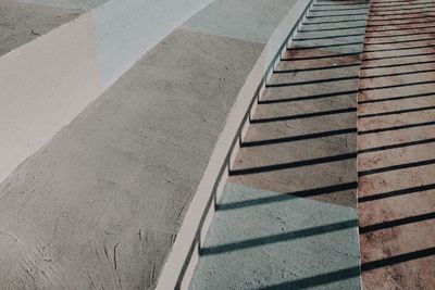 High angle view of shadow on footpath