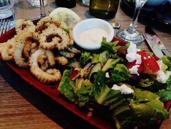 Close-up of served food