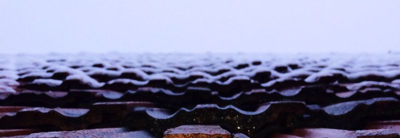 Close-up of snow against sky