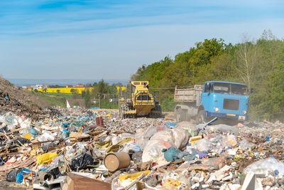Houses in row against the sky