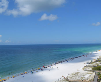 High angle view of beach against sky