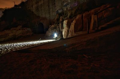 Illuminated cave