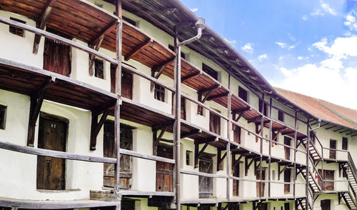 Low angle view of buildings in town