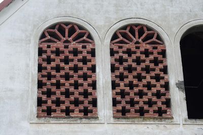 Closed door of building