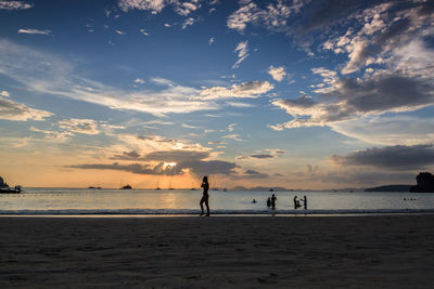 Scenic view of sea at sunset