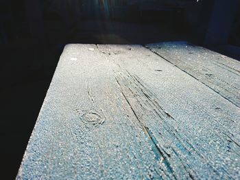 High angle view of wet table