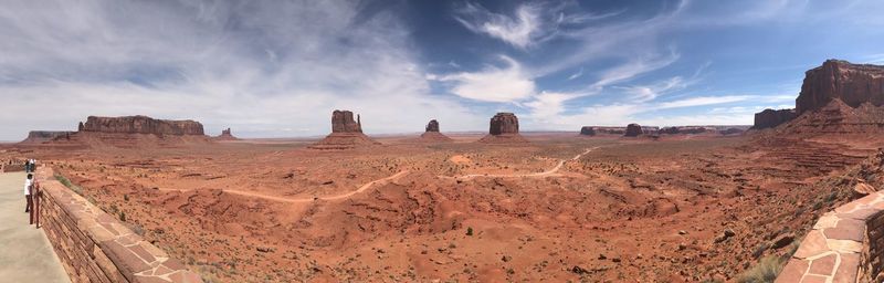 Panoramic view of landscape against cloudy sky