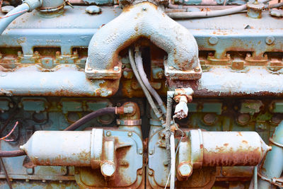 Close-up of rusty machine part