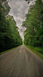 Road amidst trees against sky