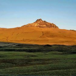 Scenic view of landscape against clear sky