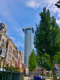 Low angle view of buildings against sky