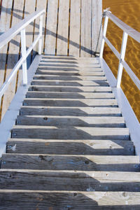 High angle view of empty pier