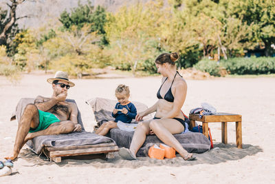 People sitting on beach