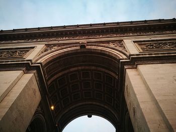 Low angle view of historic building against sky