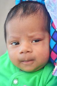 Close-up portrait of cute baby