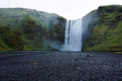 Scenic view of waterfall