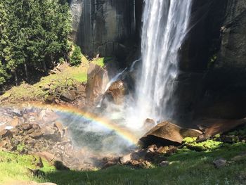 Scenic view of waterfall