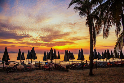 Scenic view of sea at sunset